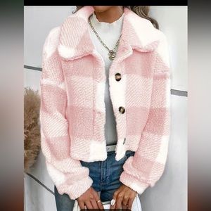 BRAND NEW,NEVER WORN.Plaid Coat, Button Front Long Sleeve Winter Warm Outerwear,